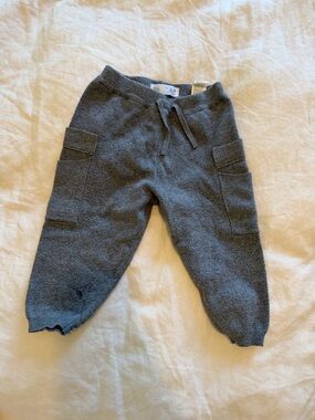 Zara Kids Gray Knit Cargo Jogger Pants 2T